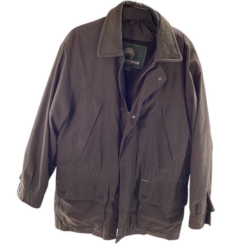 Weatherproof Garment Co Men's Field Jacket Brown Fleece Lined Size M